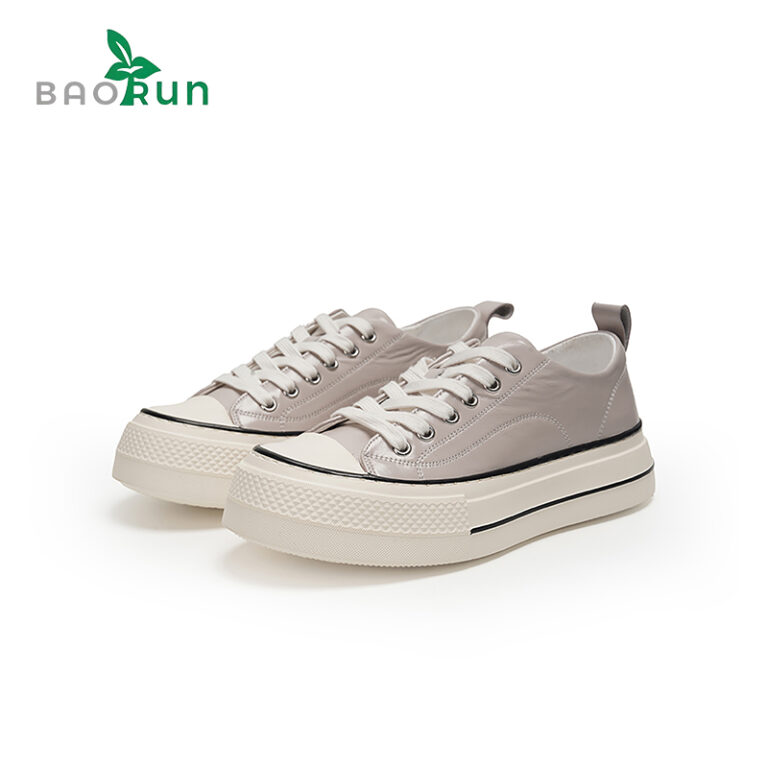 Sapato Casual em Canvas e Couro Salto 4,5 cm