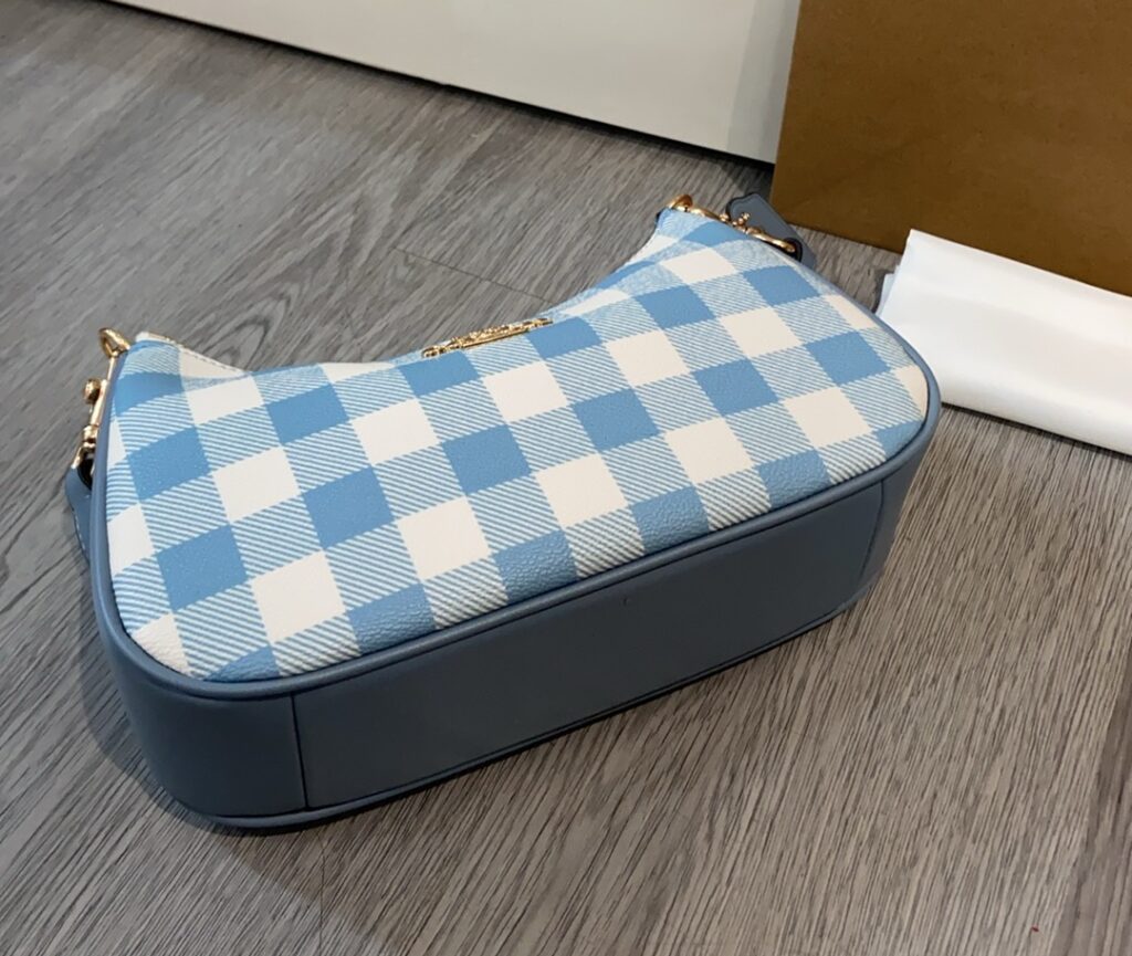 Bolsa baguete xadrez azul 7