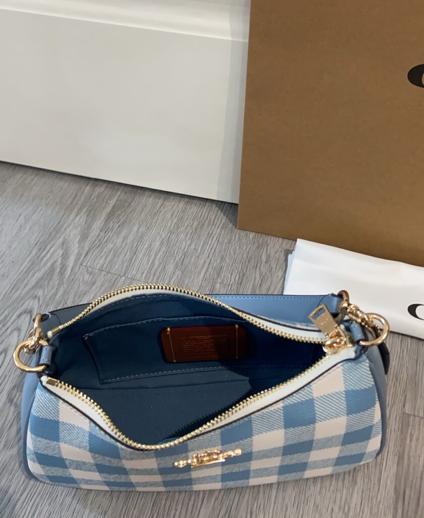 Bolsa baguete xadrez azul 8