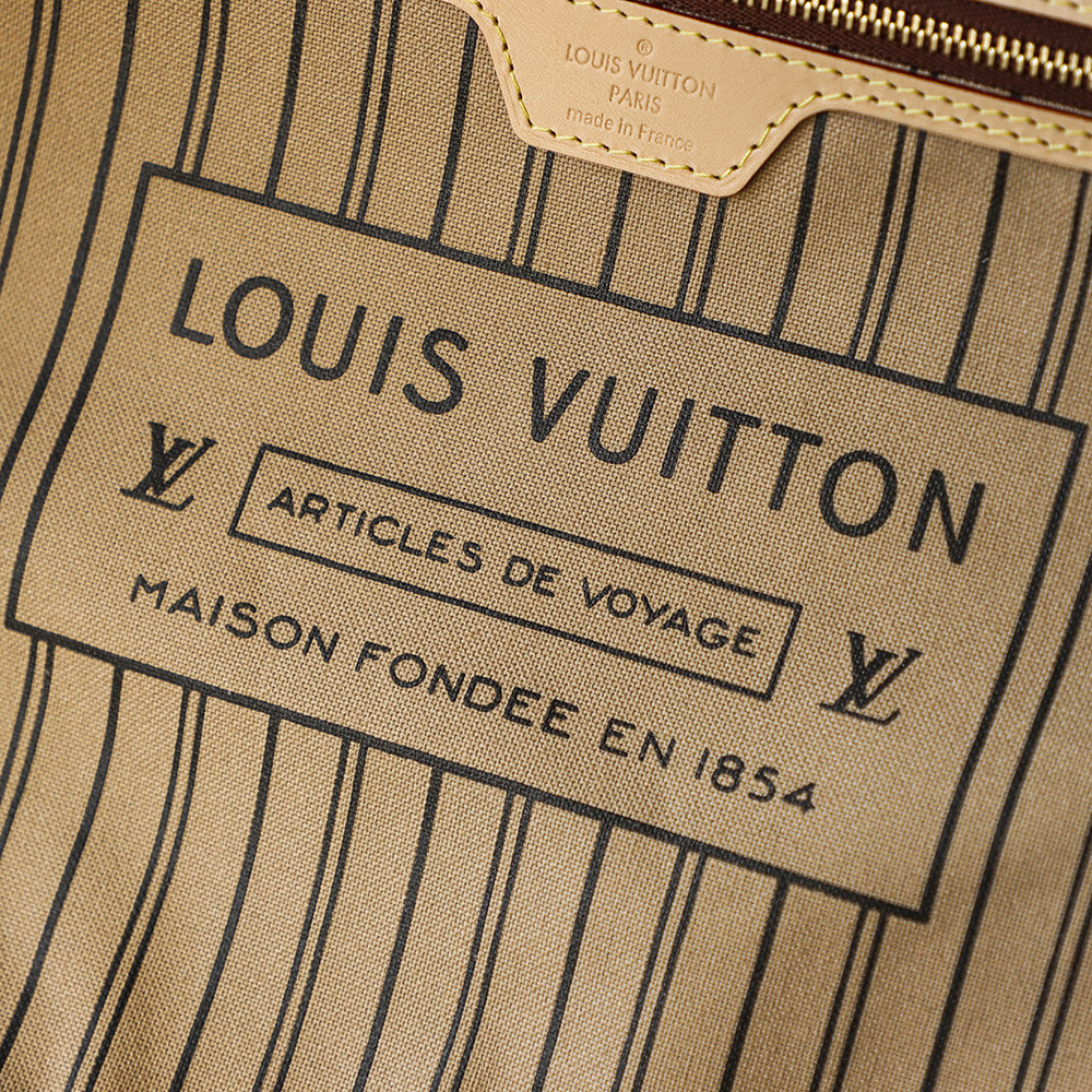 Bolsa Neverfull MM Monogram com interior bege 16