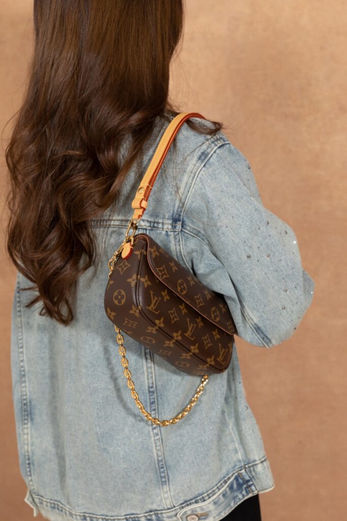 Bolsa Wallet on Chain Ivy em canvas Monogram 45