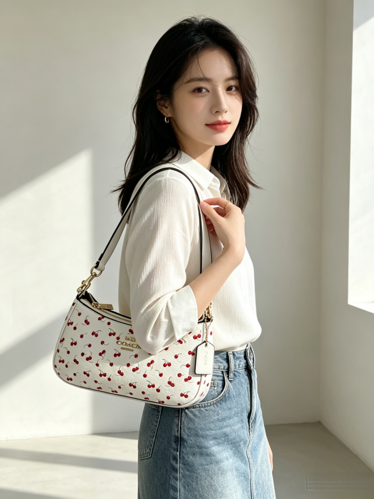 Bolsa baguete floral com alca removivel