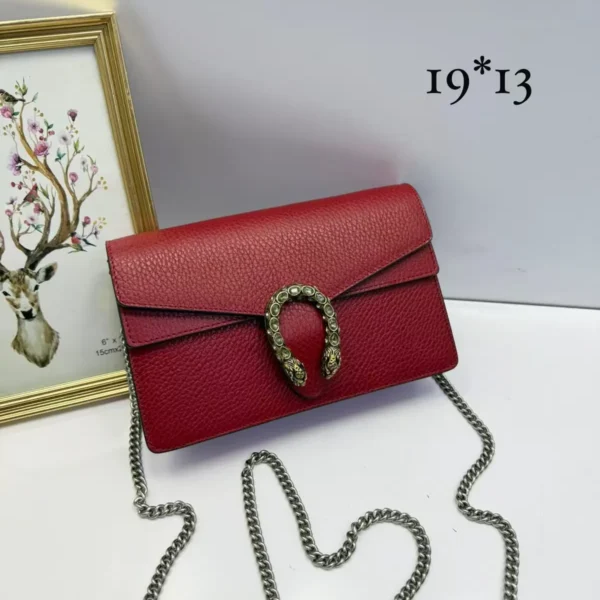 Bolsa carteira Gucci Dionysus vermelha com corrente 19 x 13 cm - Vermelho - GU073