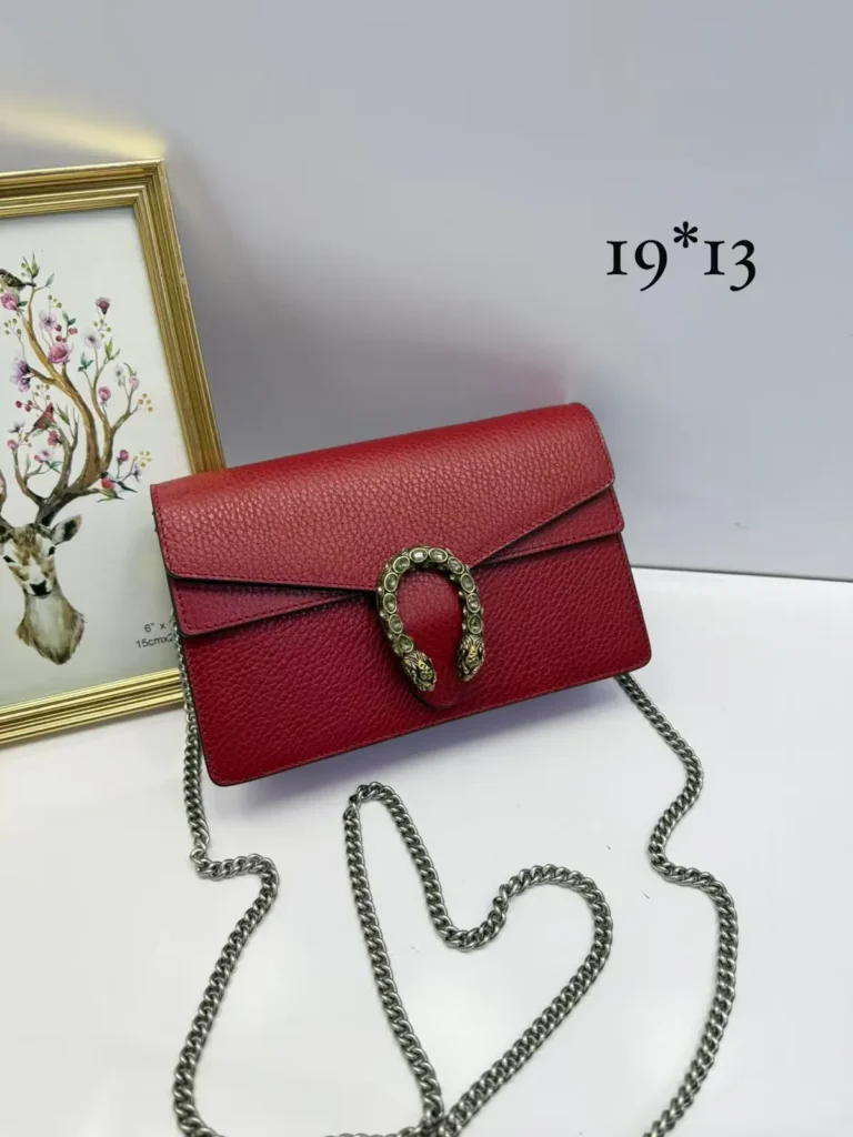 Bolsa carteira Gucci Dionysus vermelha com corrente 19 x 13 cm - Vermelho - GU073