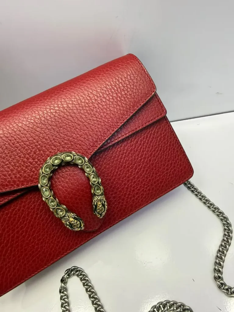 Bolsa carteira Gucci Dionysus vermelha com corrente 19 x 13 cm - Vermelho - GU073