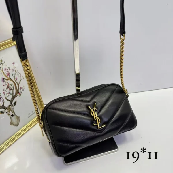 Bolsa transversal mini Saint Laurent matelassê 19 x 11 cm - Preto - YSL085