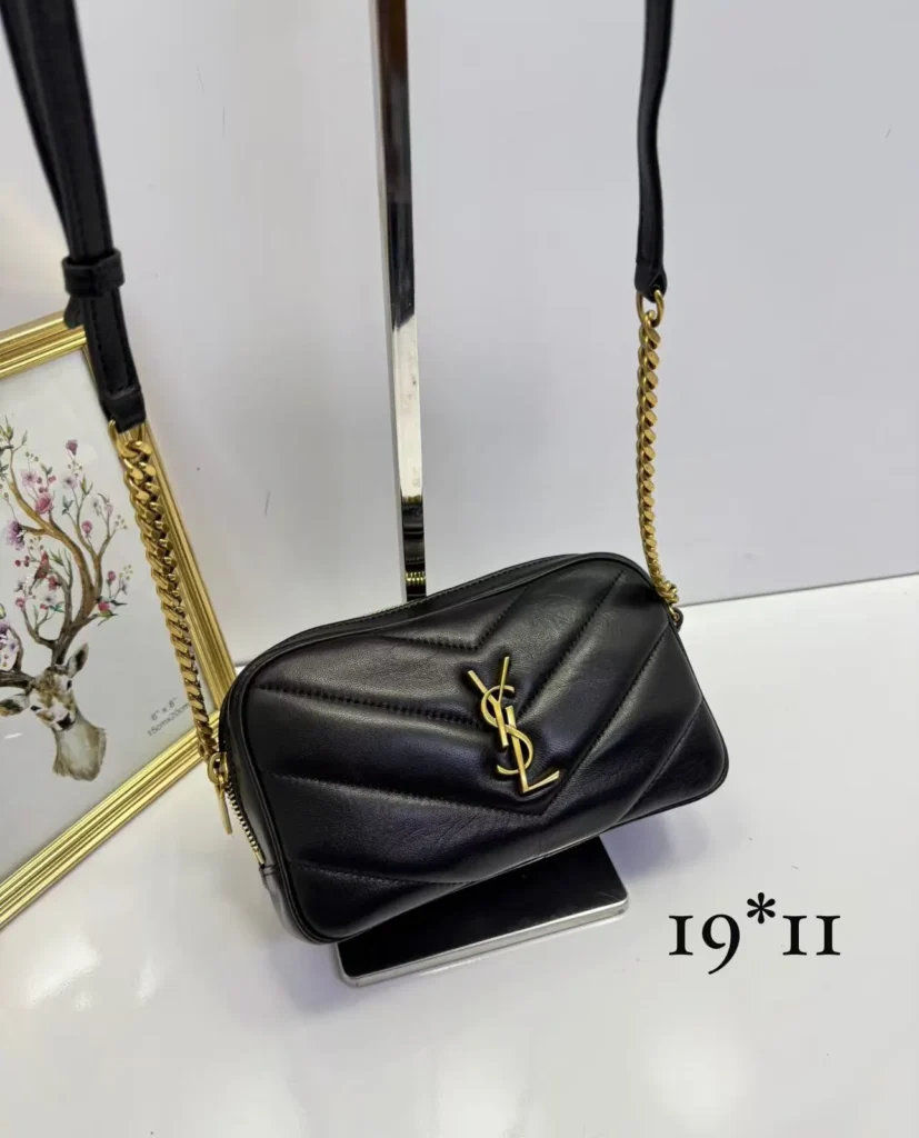 Bolsa transversal mini Saint Laurent matelassê 19 x 11 cm - Preto - YSL085