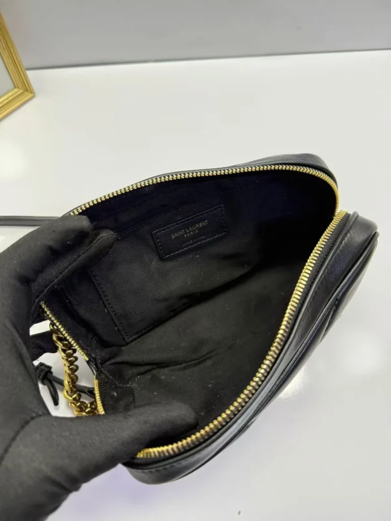 Bolsa transversal mini Saint Laurent matelassê 19 x 11 cm - Preto - YSL085