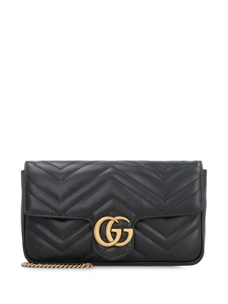 GG Marmont Pequena Bolsa de Ombro Matelasse em Couro Rosa Porcelana