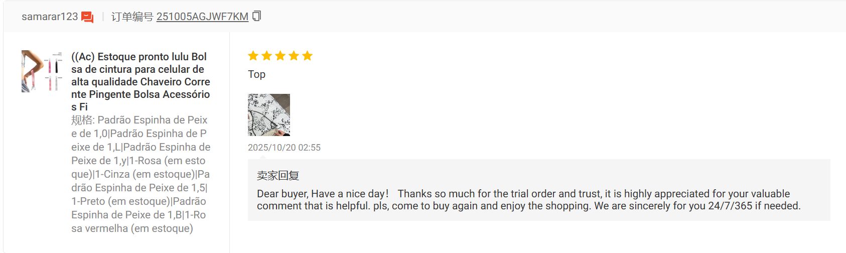 Avaliacao real de cliente ACBOLSA 10