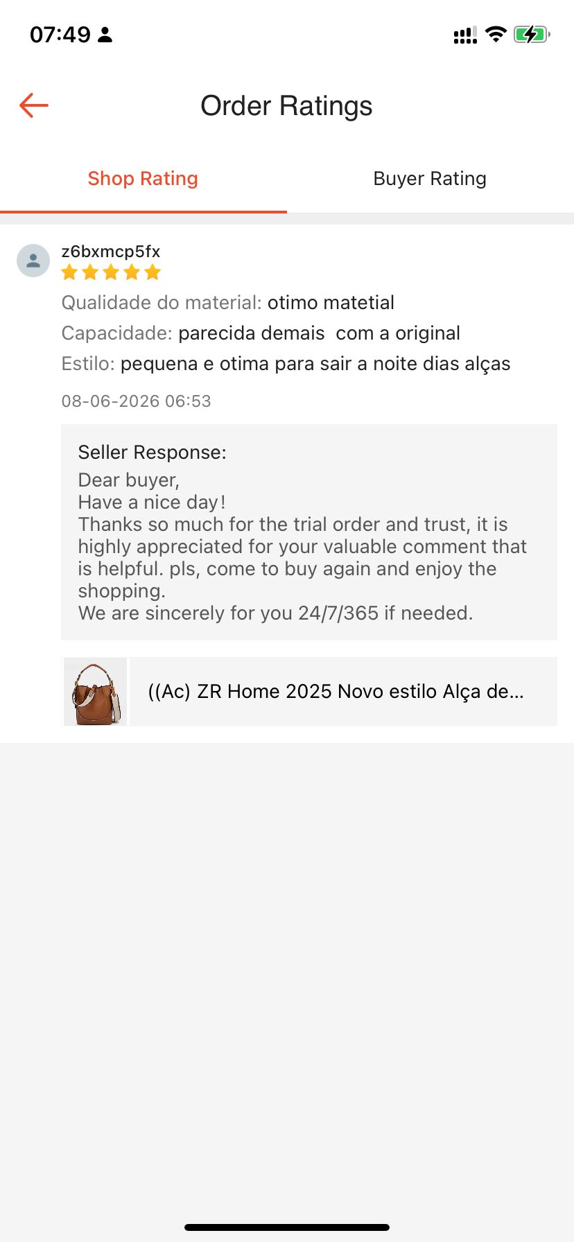 Avaliacao real de cliente ACBOLSA 44