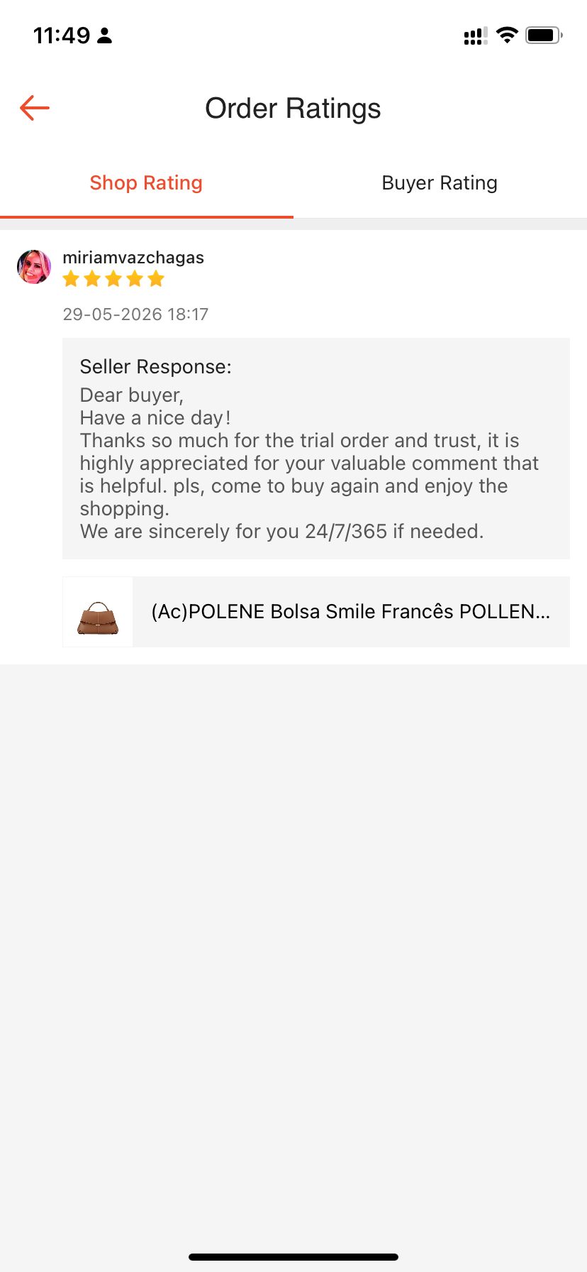 Avaliacao real de cliente ACBOLSA 47